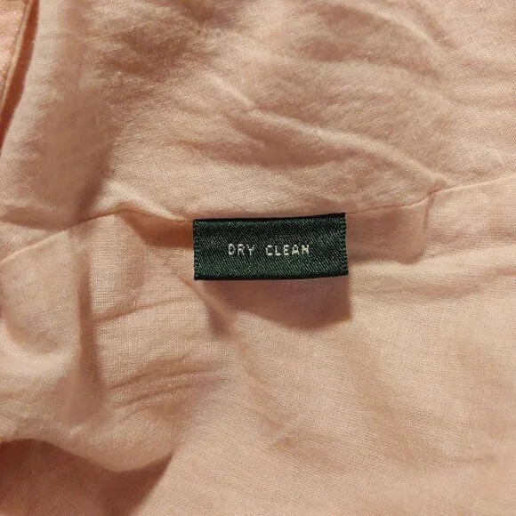 Lauren Ralph Lauren 100% Linen Peach Pink Flared Midi Skirt Good Cond Women 16 - Picture 5 of 5